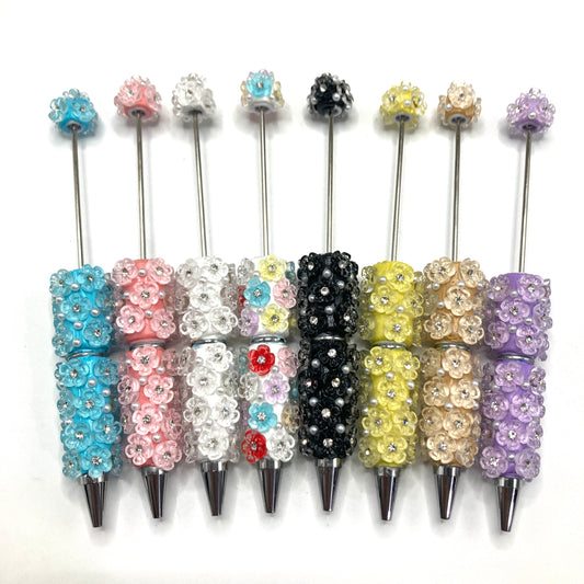 DIY Bead Pen Flower clay bead pen Colored flower pen Random Mix