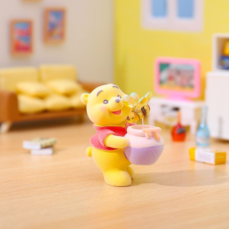 Winnie Pooh honey sweet time fuzzy flocked ,whole set,blind box pen topper figure character
