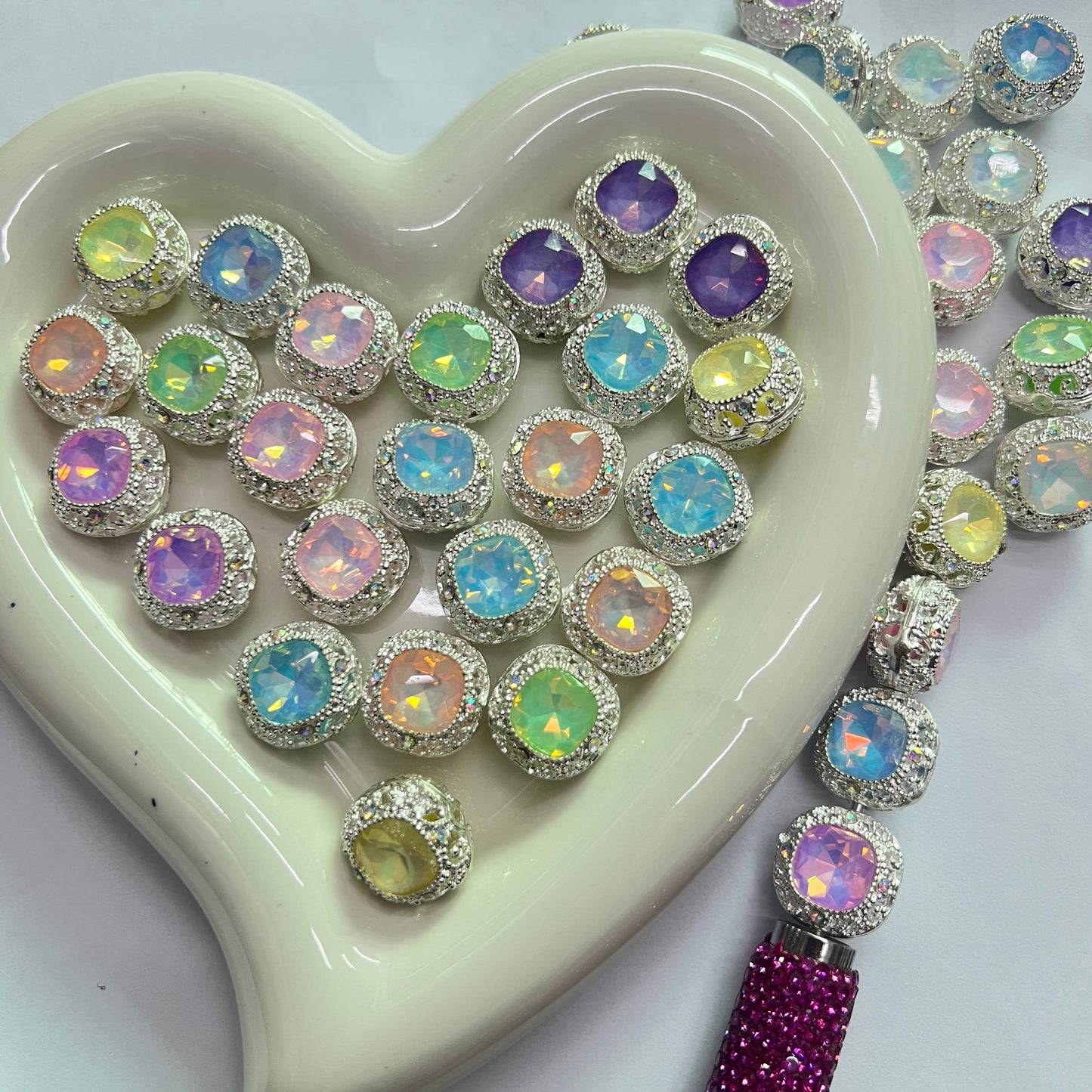 square rhinestone bead mocha rhinestone bead ally beads