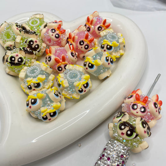 Ppg sugar beads ppg acrylic bead with pearl sugar fancy character bead diy beaded beadable bead