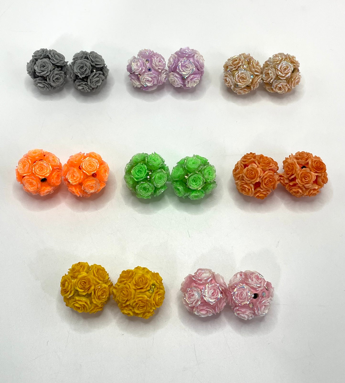 #1-#38Flower beads Soft flower Precious softened clay beads Rhinestone Random Mix