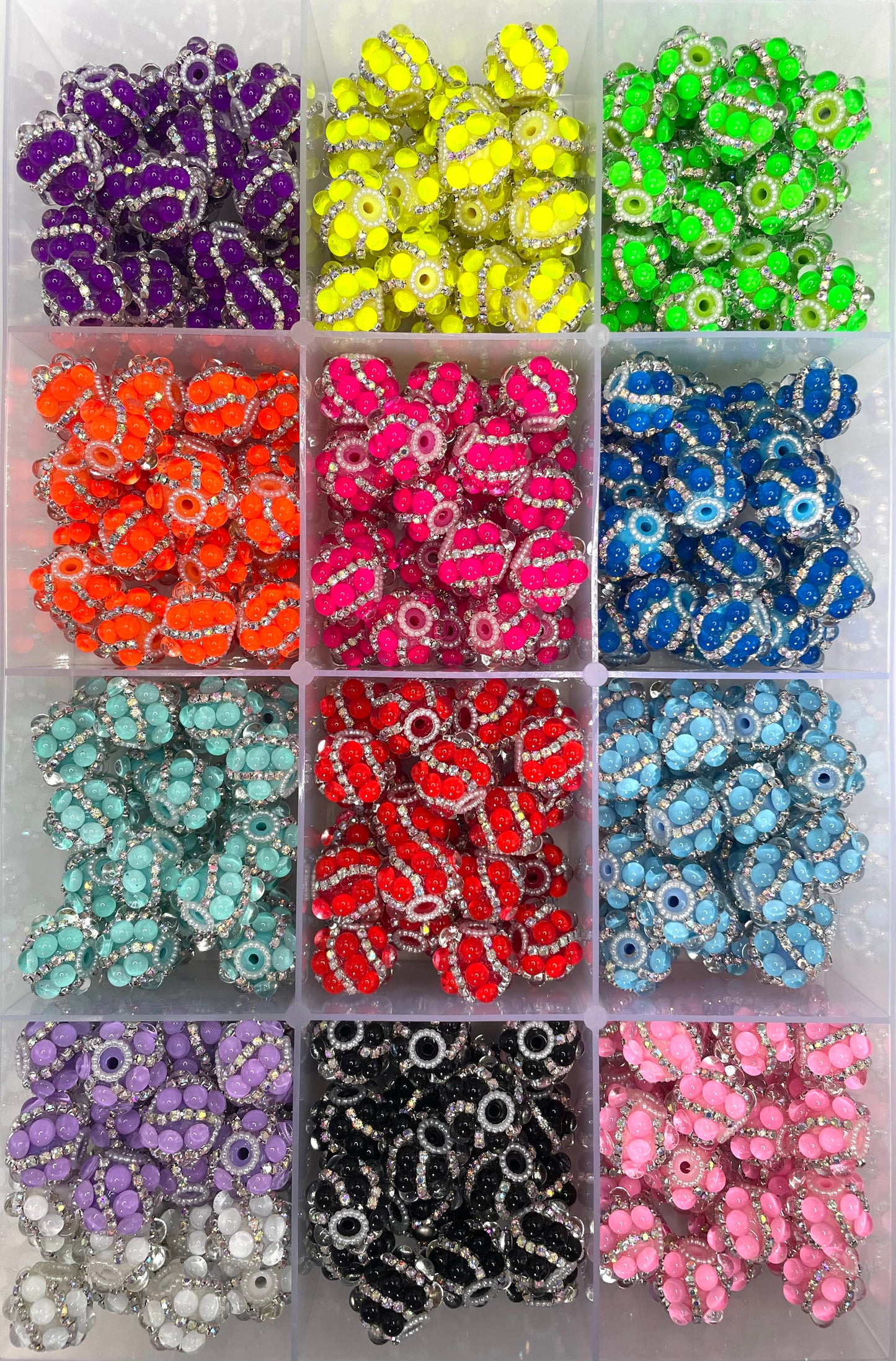 Fancy Beads Acrylic Bubble Pearl gasket Chain Pearl Random Mix 21mm