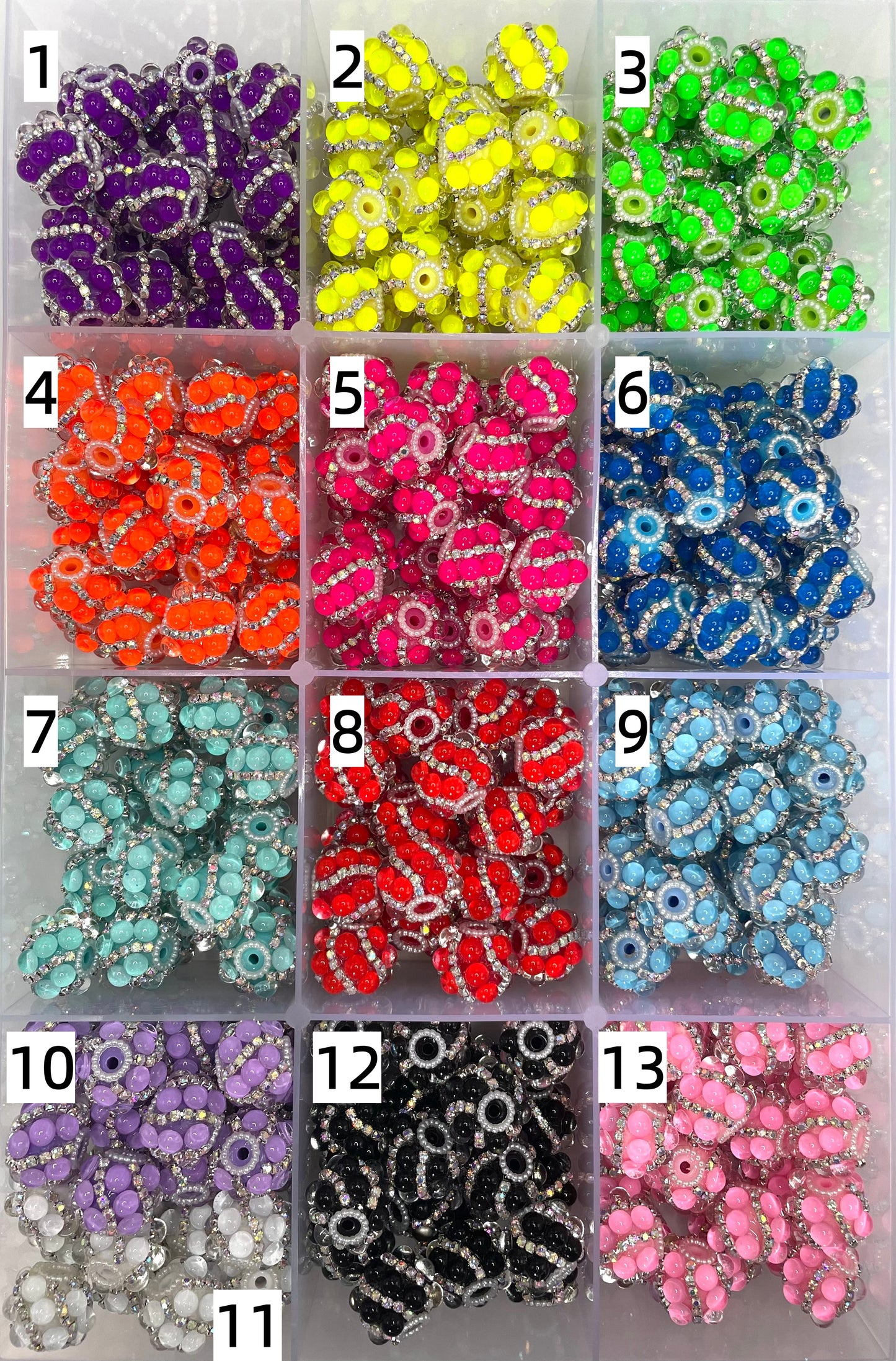 Fancy Beads Acrylic Bubble Pearl gasket Chain Pearl Random Mix 21mm