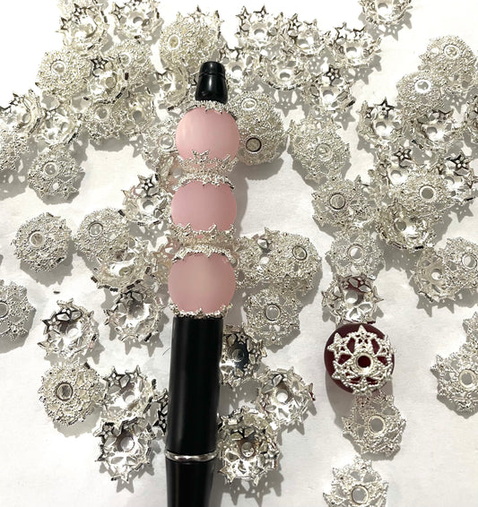 fancy star spacer fancy star shape bead cap metallic bead cap spacer gold silver