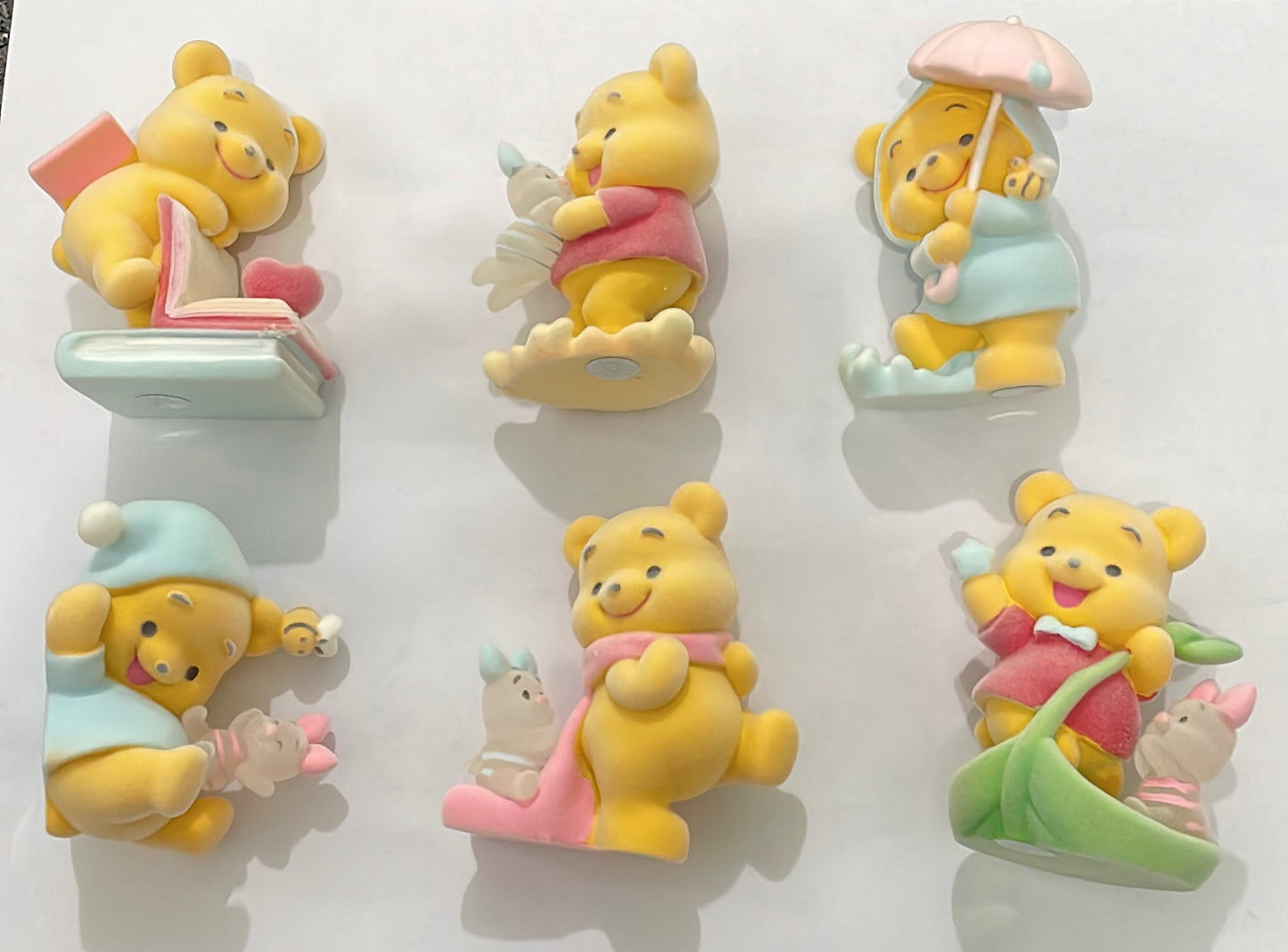 Fuzzy flocked Nini secret realm pen topper blind box Winnie pooh figure character topper