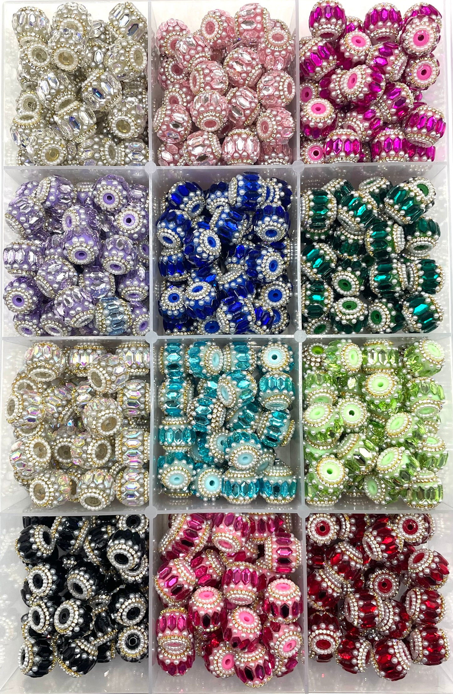 Fancy Beads Acrylic Mirror Pearl gasket Golden Chain Pearls and Bubbles Beads Random Mix