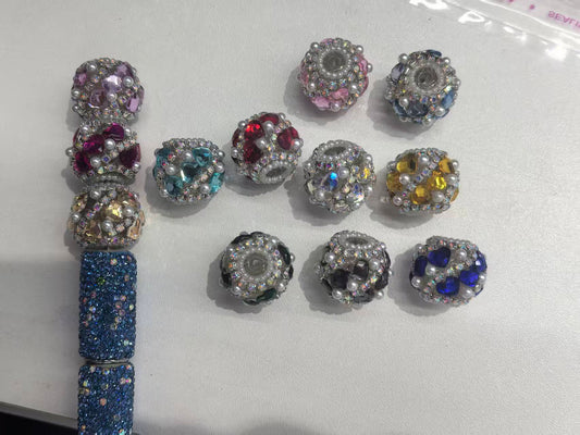 Heart shape fancy bead rhinestones heart with pearl fancy beads