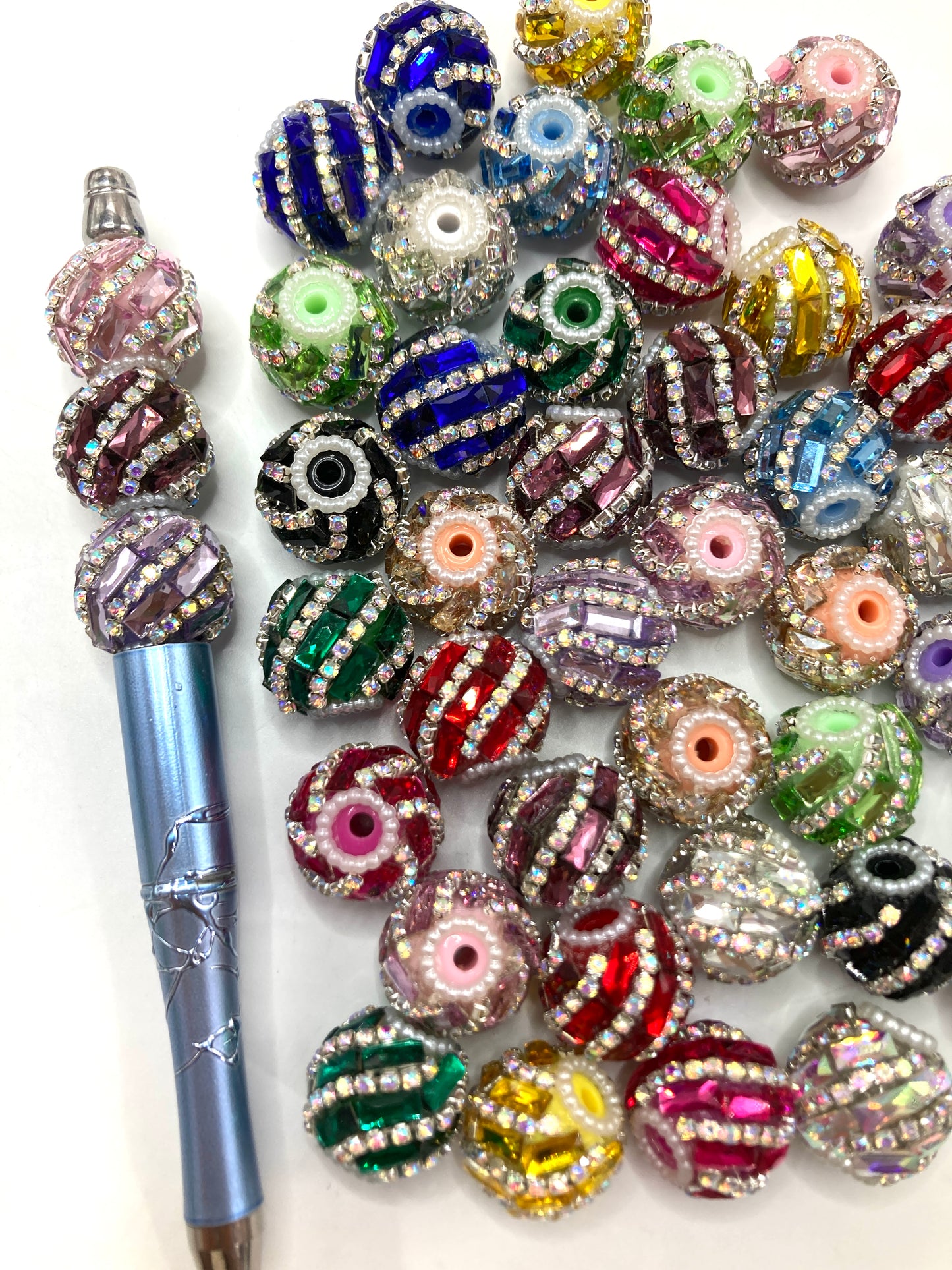 Fancy bead mirror bead with chain fancy bead Random Mix 19mm
