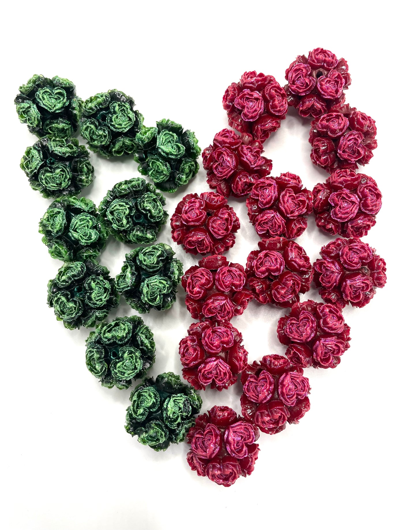 diy clay flower beads rose heart shaped flower beads for Christmas and valentines gift diy colored ,mix