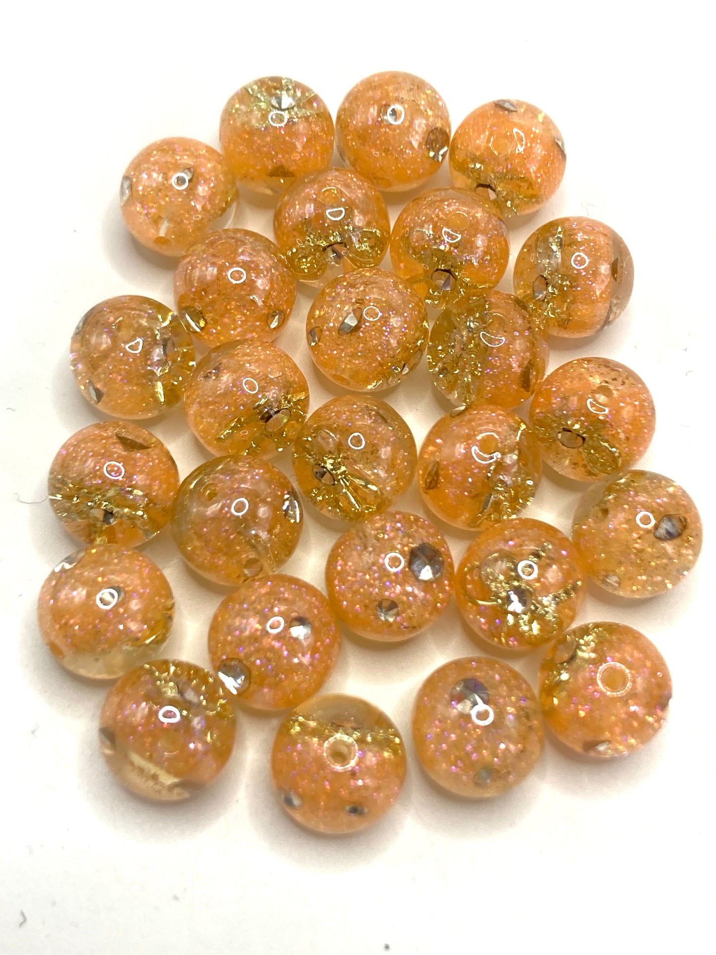 Acrylic beads Embedded inside Metal bow tie Beads of crystal glitter Gold leaf beads Random Mix 16mm