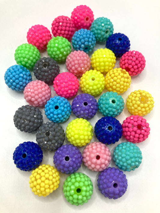 Multicolor Jelly Beads and Rhinestones Beads,Random Mix,20mm