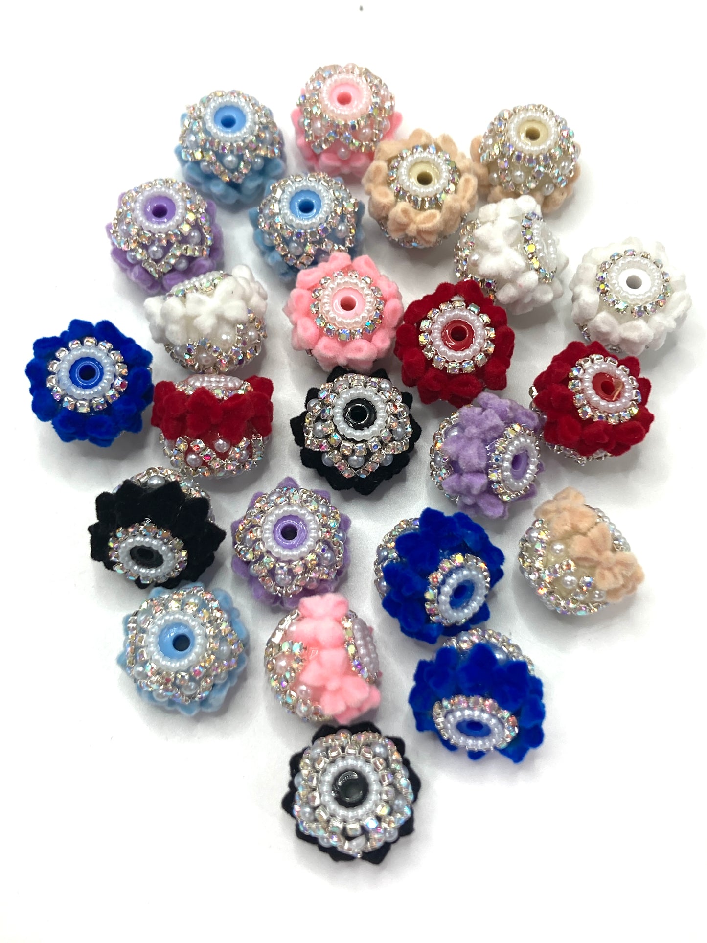 bow Fuzzy Chain Pearl gasket Pearl Multicolored fluffy bow ties Random Mix