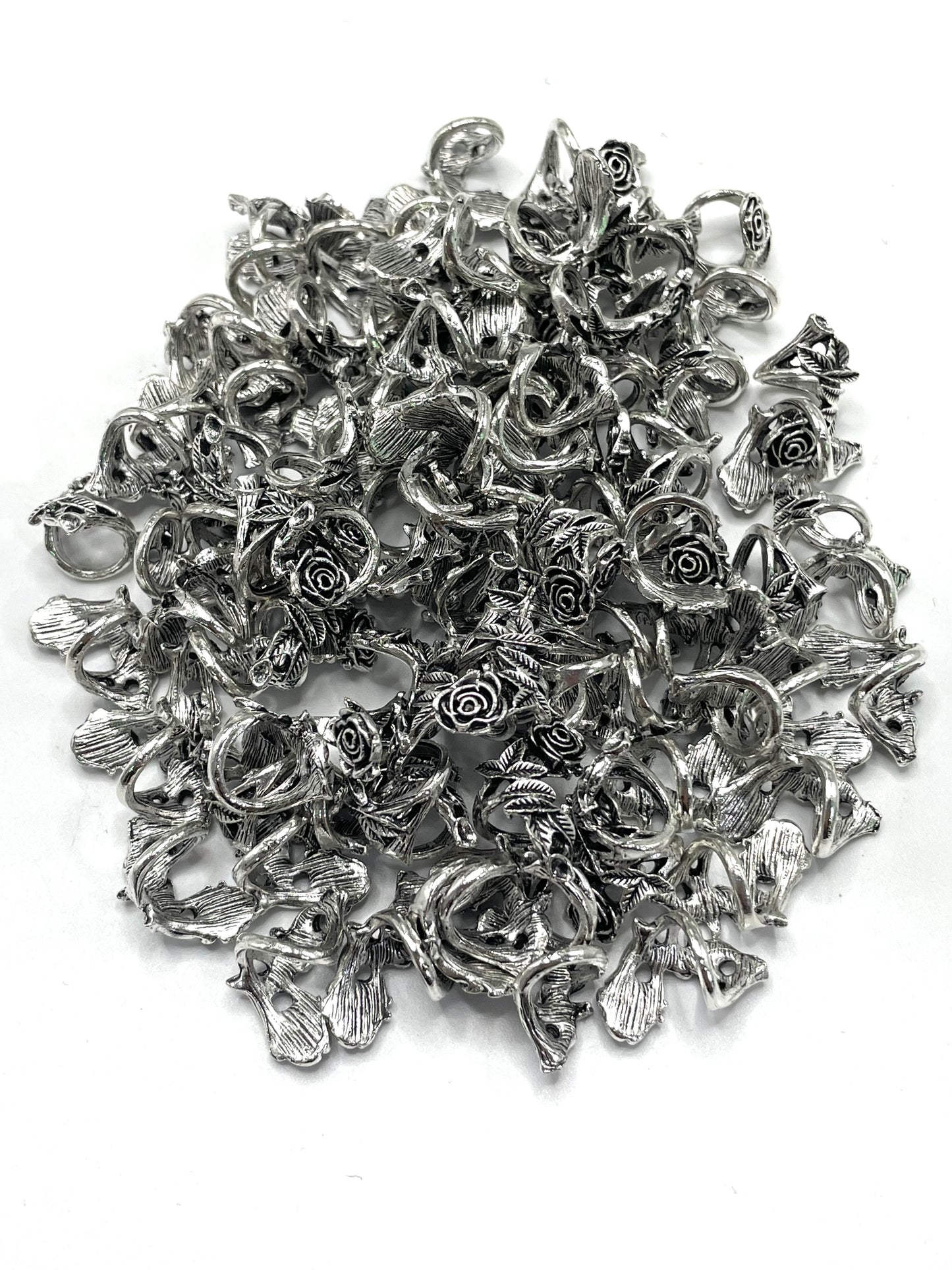 Metal alloy Rose flower Black gun DIY accessories Beaded accessories spacer