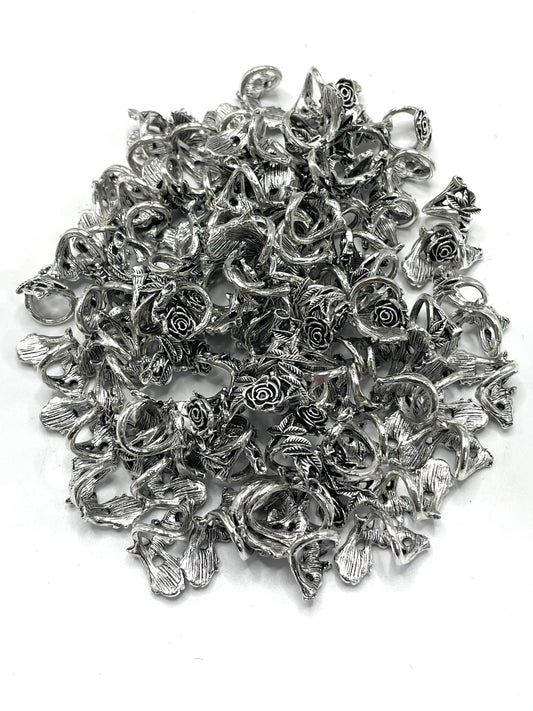 Metal alloy Rose flower Black gun DIY accessories Beaded accessories spacer