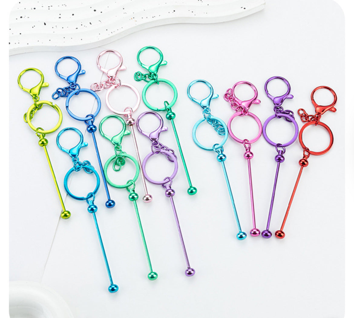 Beaded beadable keychain key chain uv color