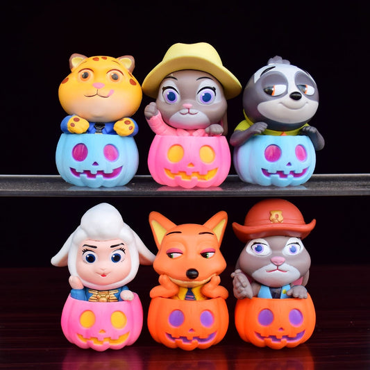 Pen Toppers Halloween Series Zootopia Cute cartoon  pumpkin  Anime Ornament Scale figure