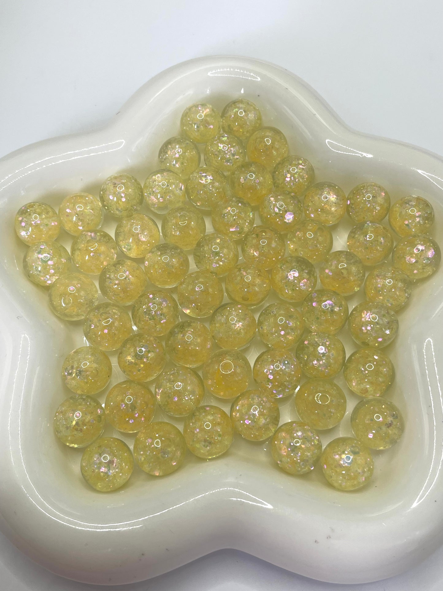 Beaded beadable acrylic glitter galaxy beads 16mm