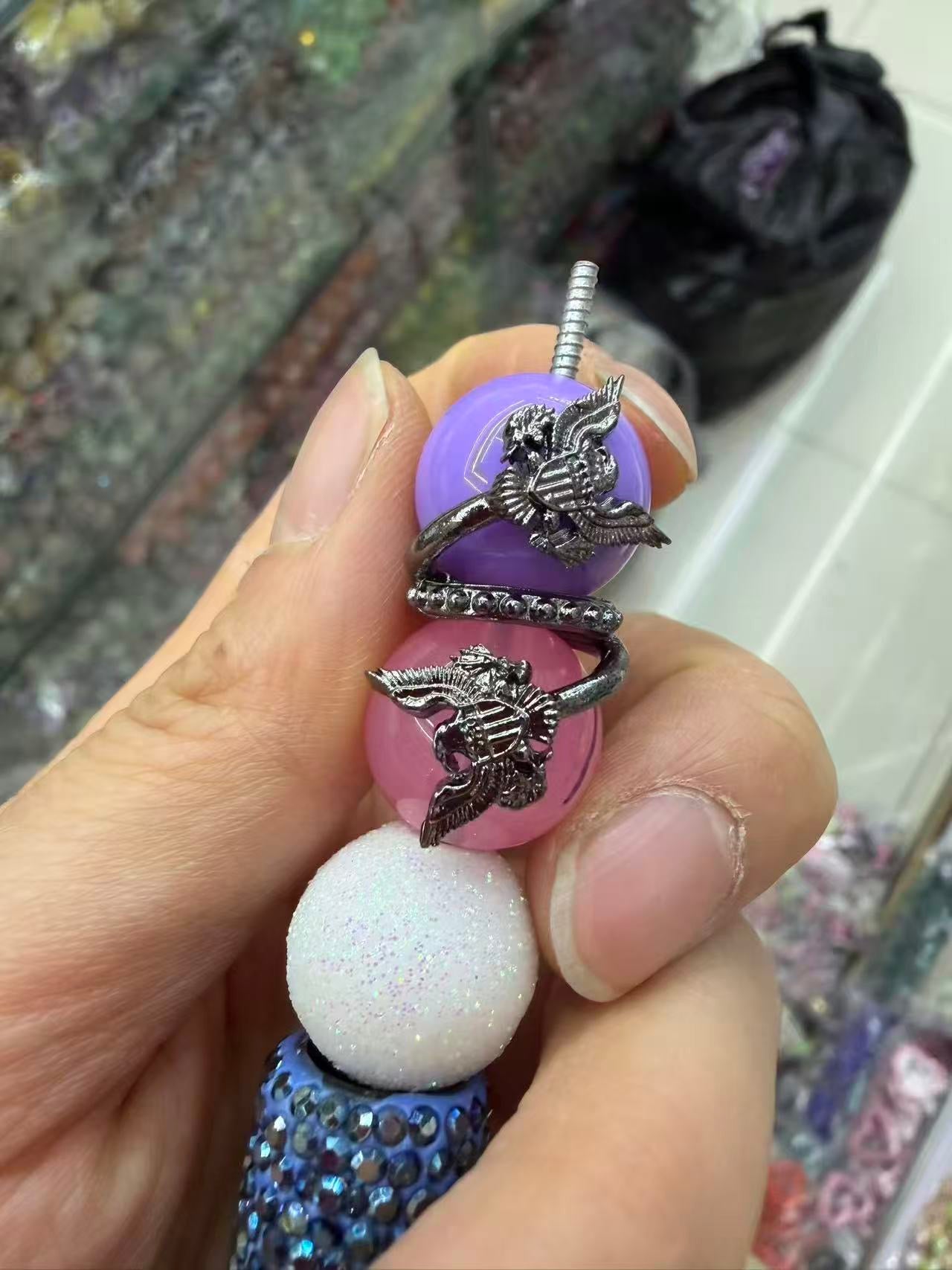 diy beaded beadable metallic skull face bead cap charm for diy  craft