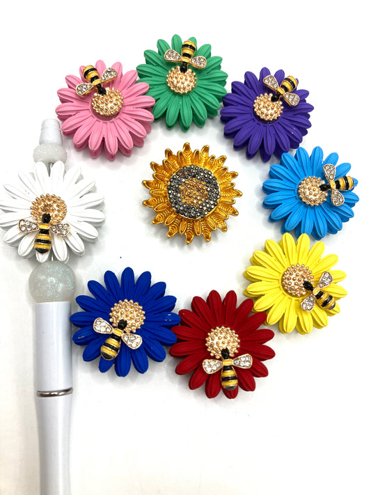 Beaded beads Bees, flowers, beads Metal beads Metal flower bee alloy beaded necklace