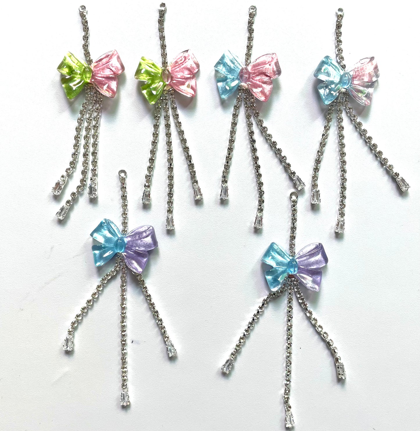 Pendant bow Chain Double-color bow-shaped pendant DIY accessories Random Mix