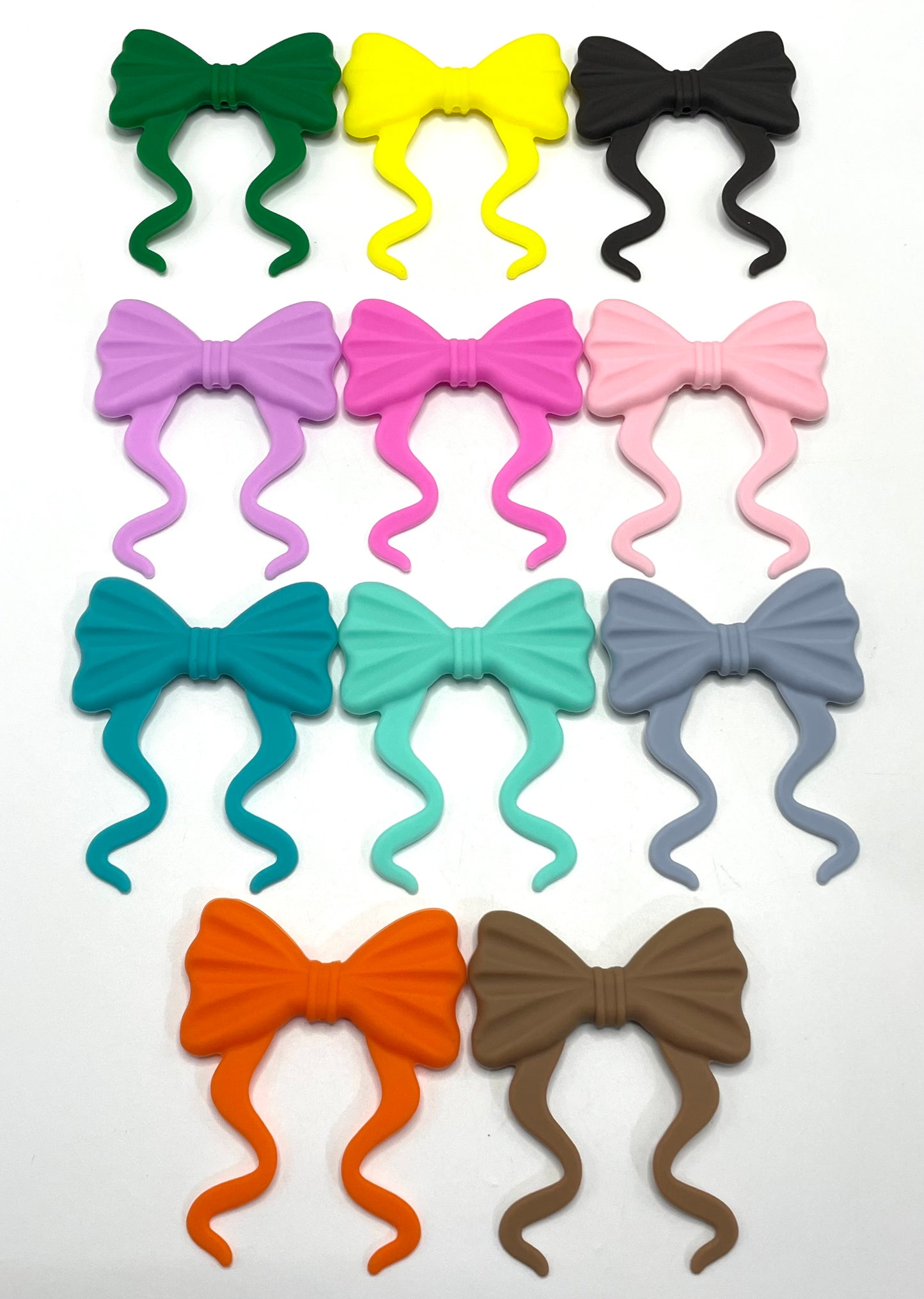 Soft silicone beads Silicone ribbon bow tie Neon color scheme Silicone gel 60mm