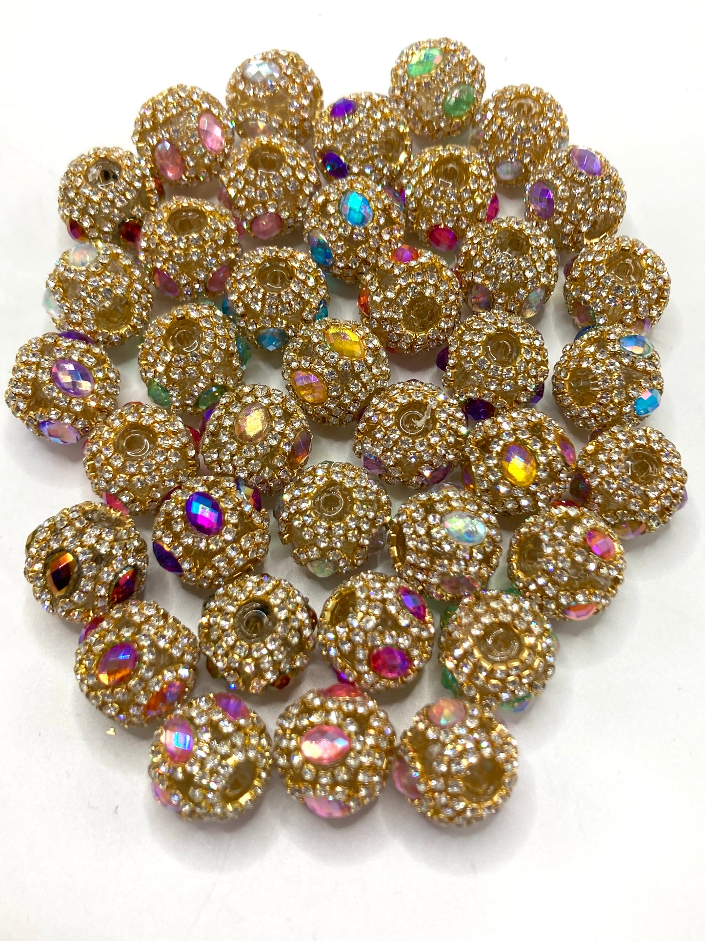 ractangle beads crystal beads fancy acrylic Silver Gold chain mirror beads multicolour rhinestone Bead  Random Mix