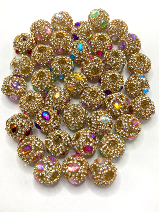ractangle beads crystal beads fancy acrylic Silver Gold chain mirror beads multicolour rhinestone Bead  Random Mix
