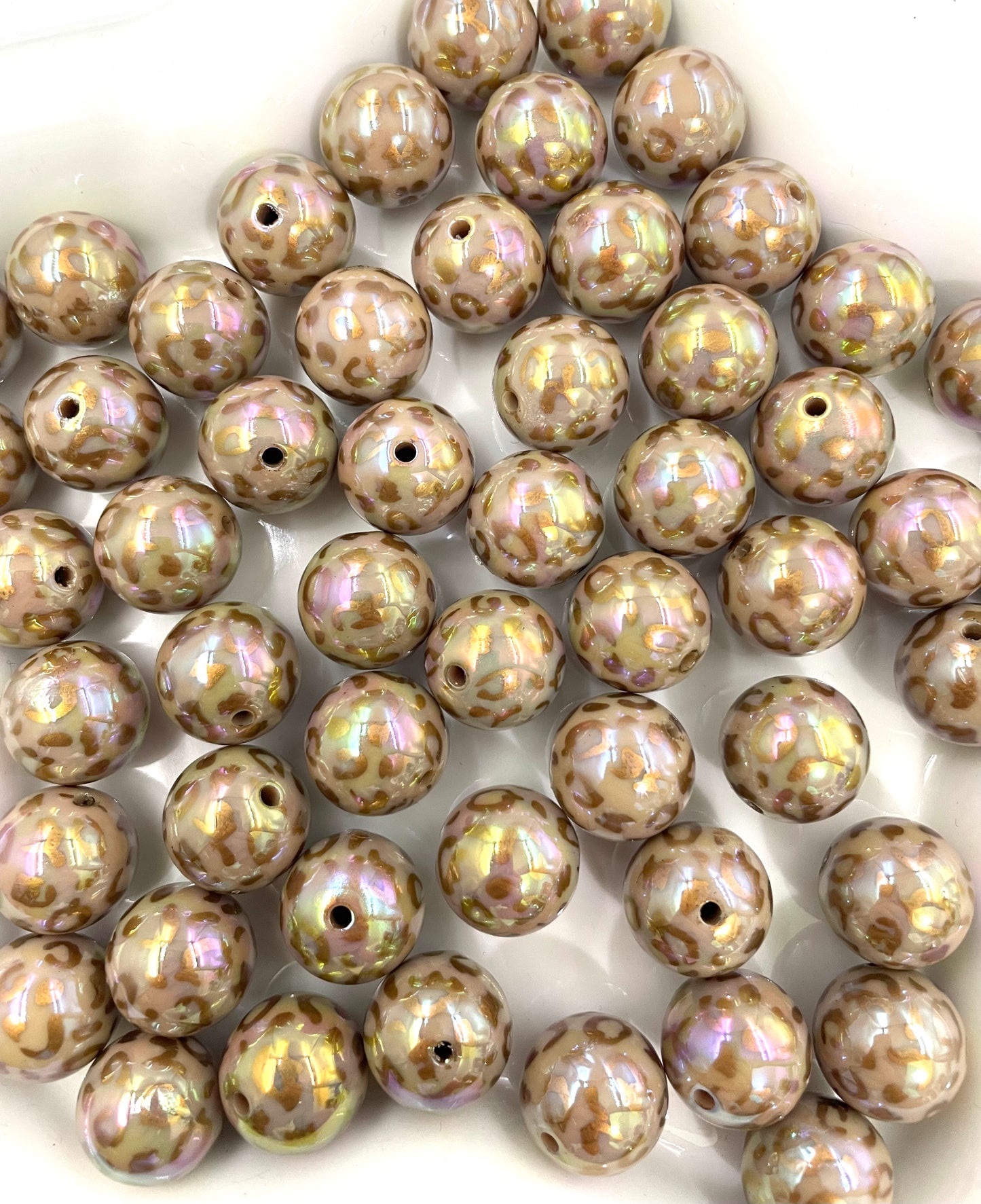 acrylic black Leopard print Transparent color Random Mix 15mm