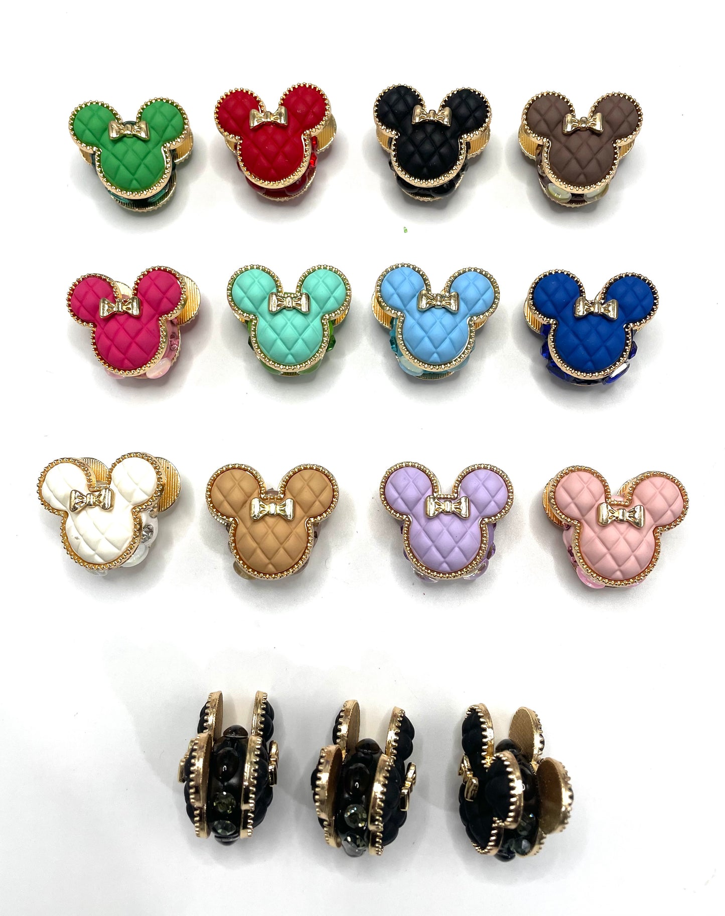 diy fancy bead Mick MKY head beaded beadable metallic with bow gold color edge ,colored ,mix