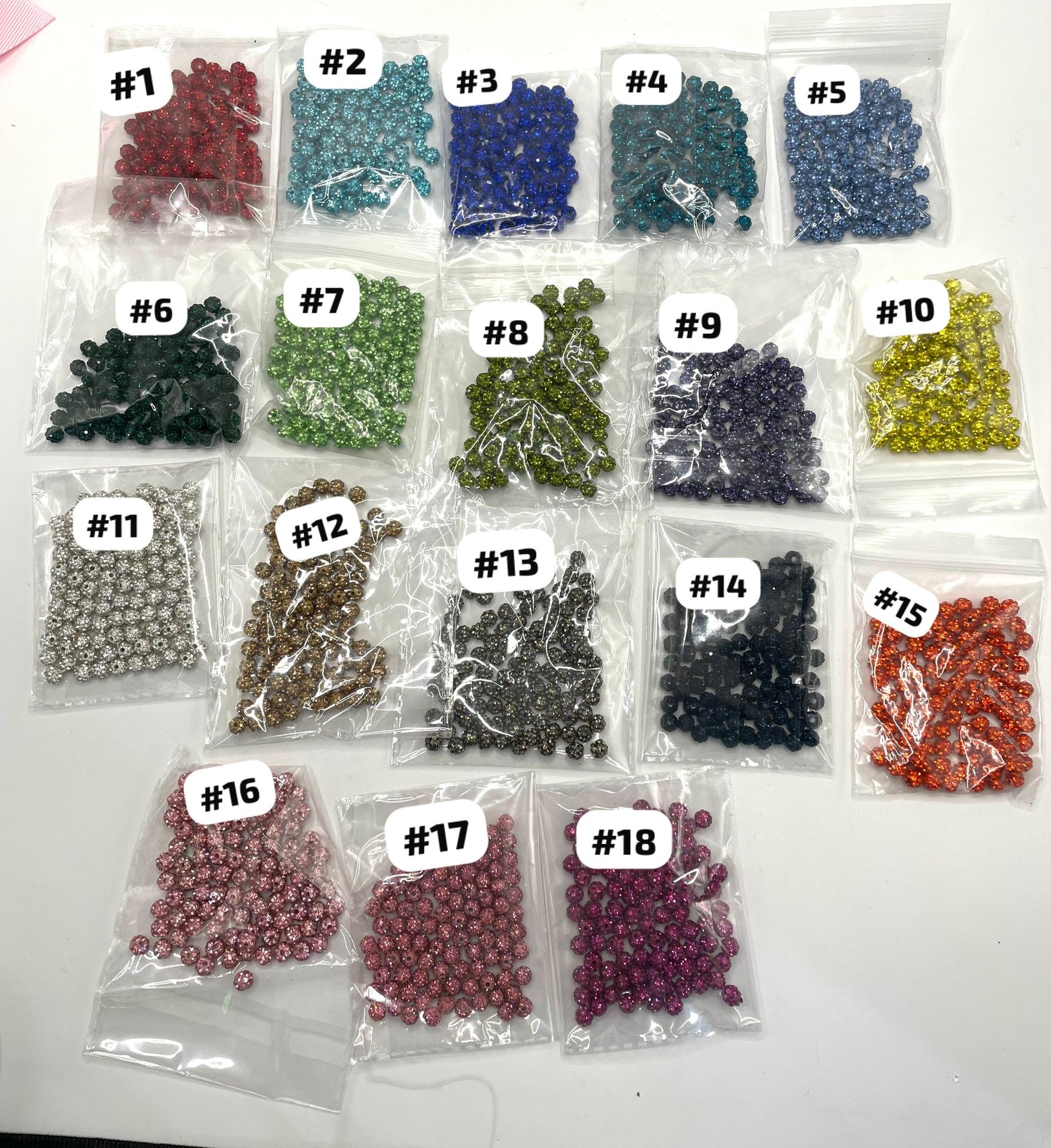 Clay Spacers Beads with colorful Rhinestones,6mm
