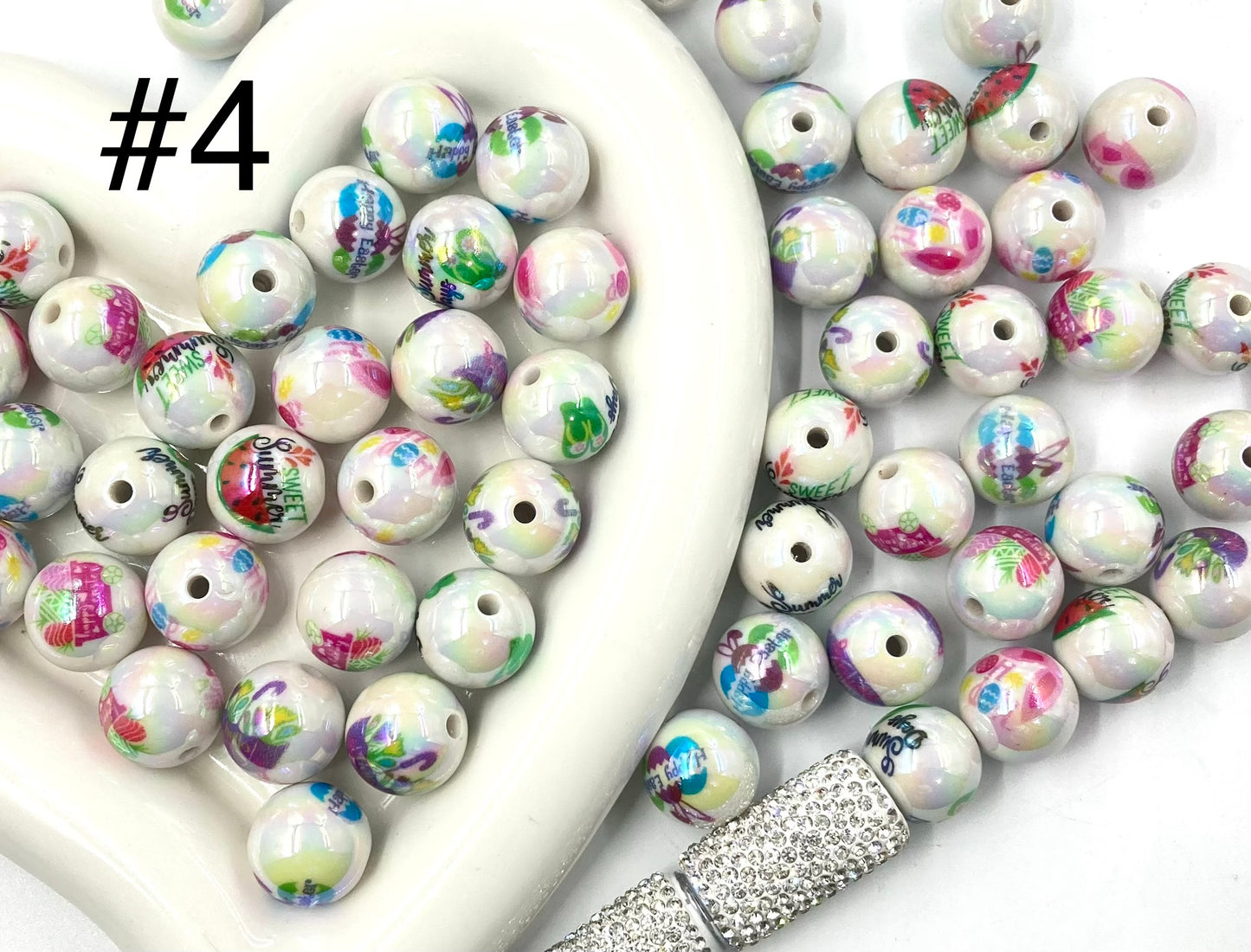 Acrylic Beads Collection Various styles Beads Cute cartoon print Beads 16mm