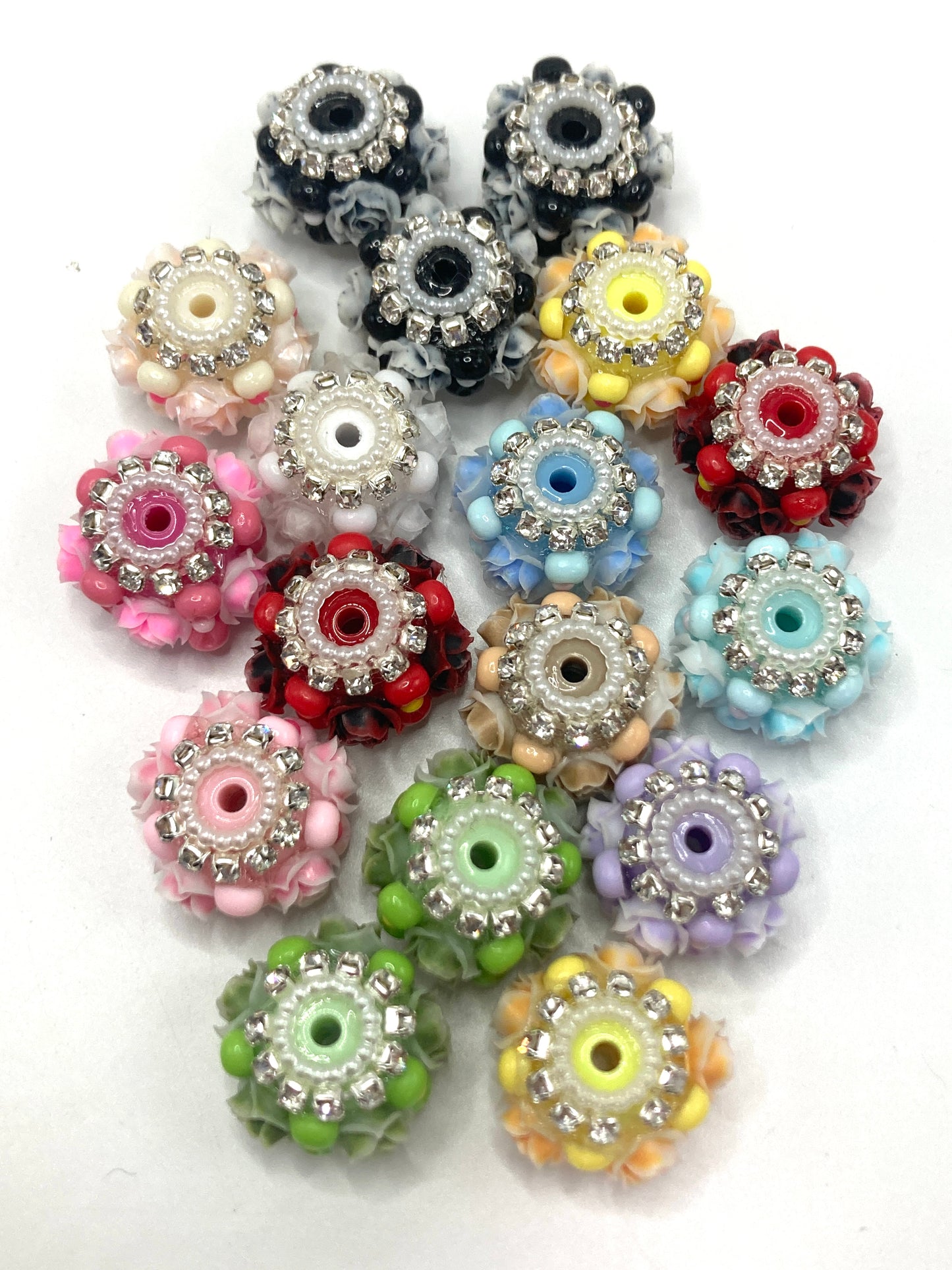 Fancy Beads Rose flower Beads Beaded bow Pearl gasket beads Random Mix
