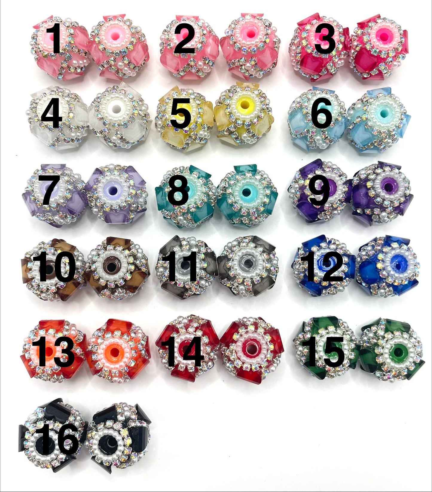 DIY beaded beadable fancy heart lantern heart shaped beads ornament with rhinestone chain and pearl ,random mix