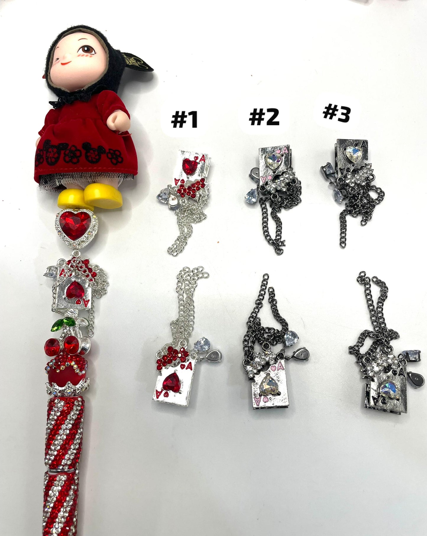 diy fancy beads fancy metallic heart with dangling beaded charm beads