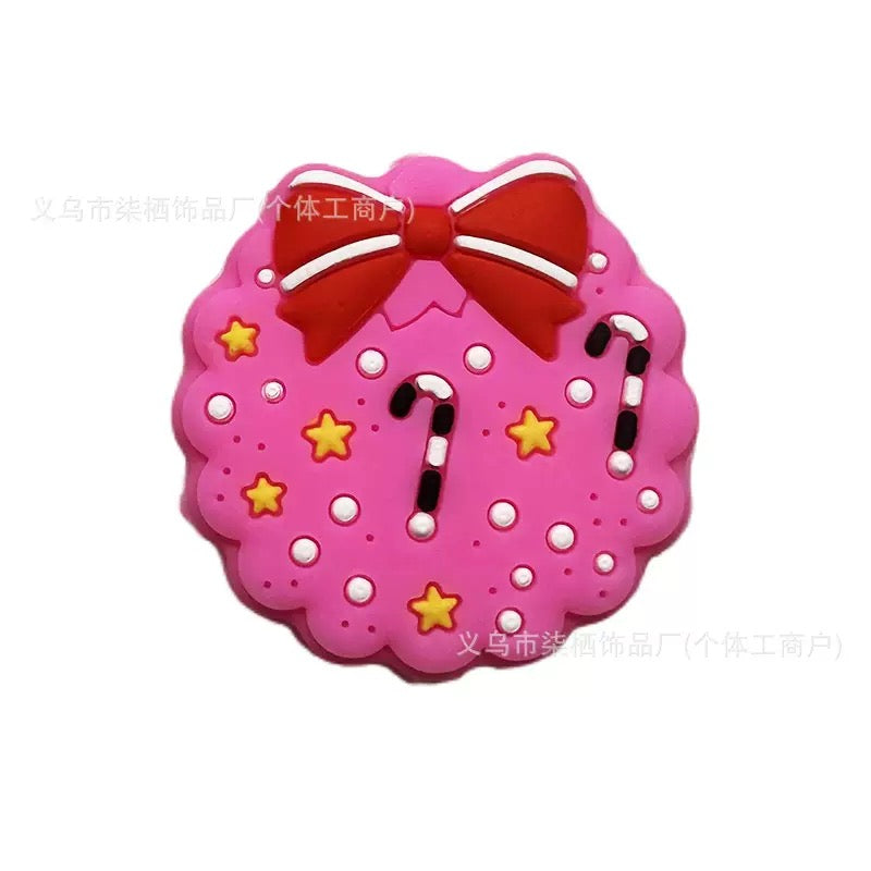 diy beaded beadable silicone HK Christmas color focal beads with bow , bear