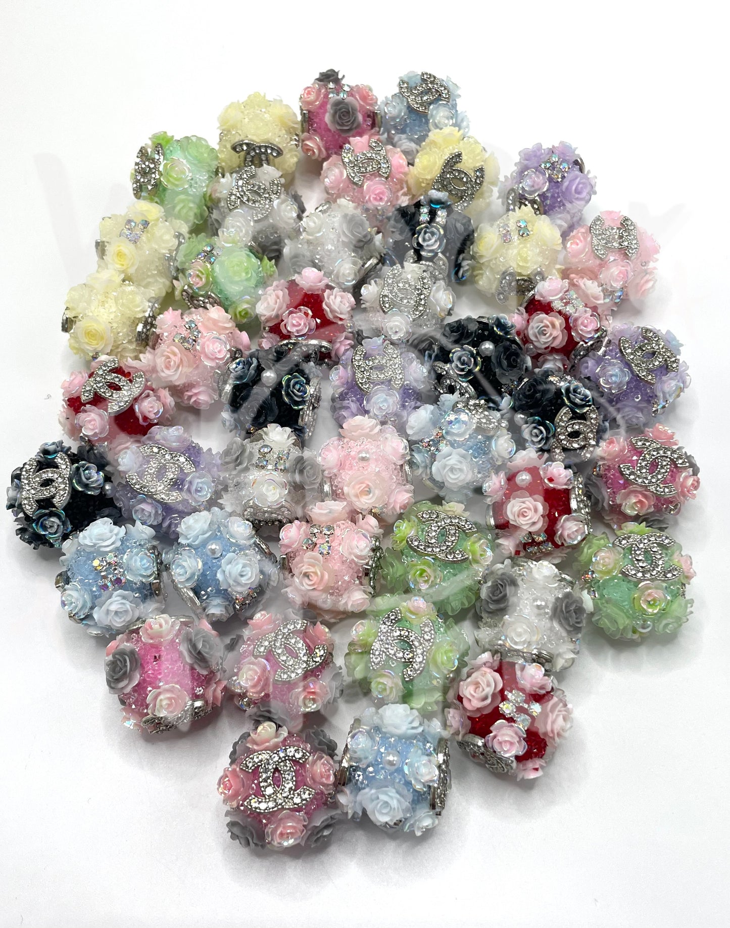 Sugar beads Metal alloy Designer Fashionable items Flower beads Random Mix 18mm