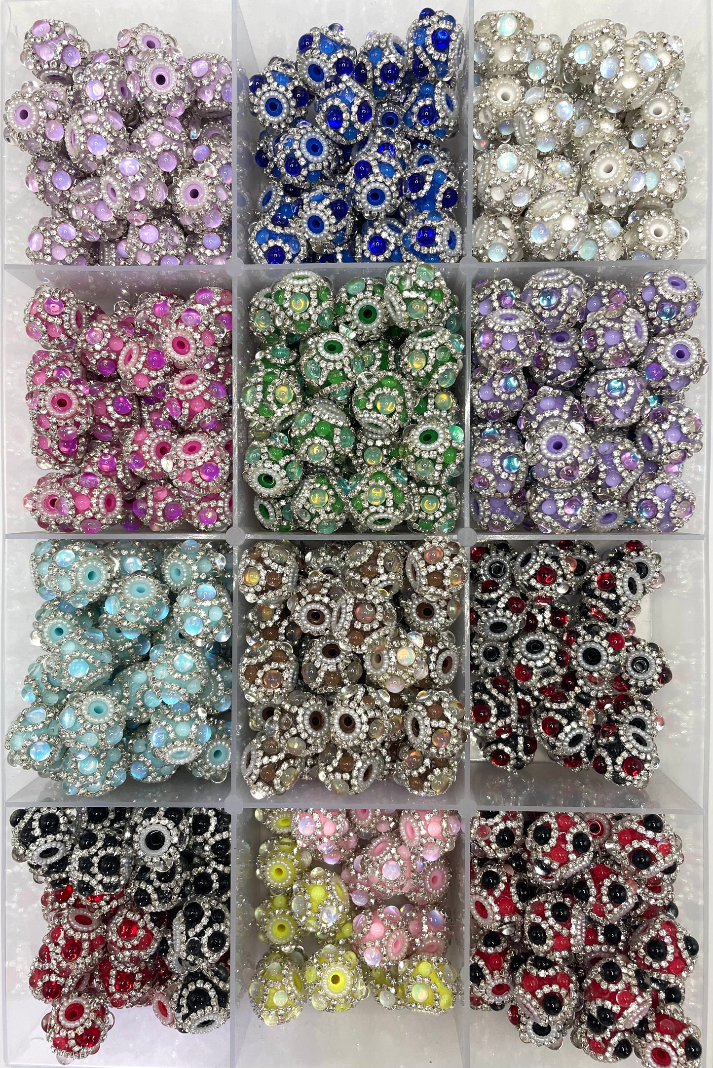 Fancy Beads Bubble beads Rhinestone Chain Pearl gasket Spacers Random Mix 18mm