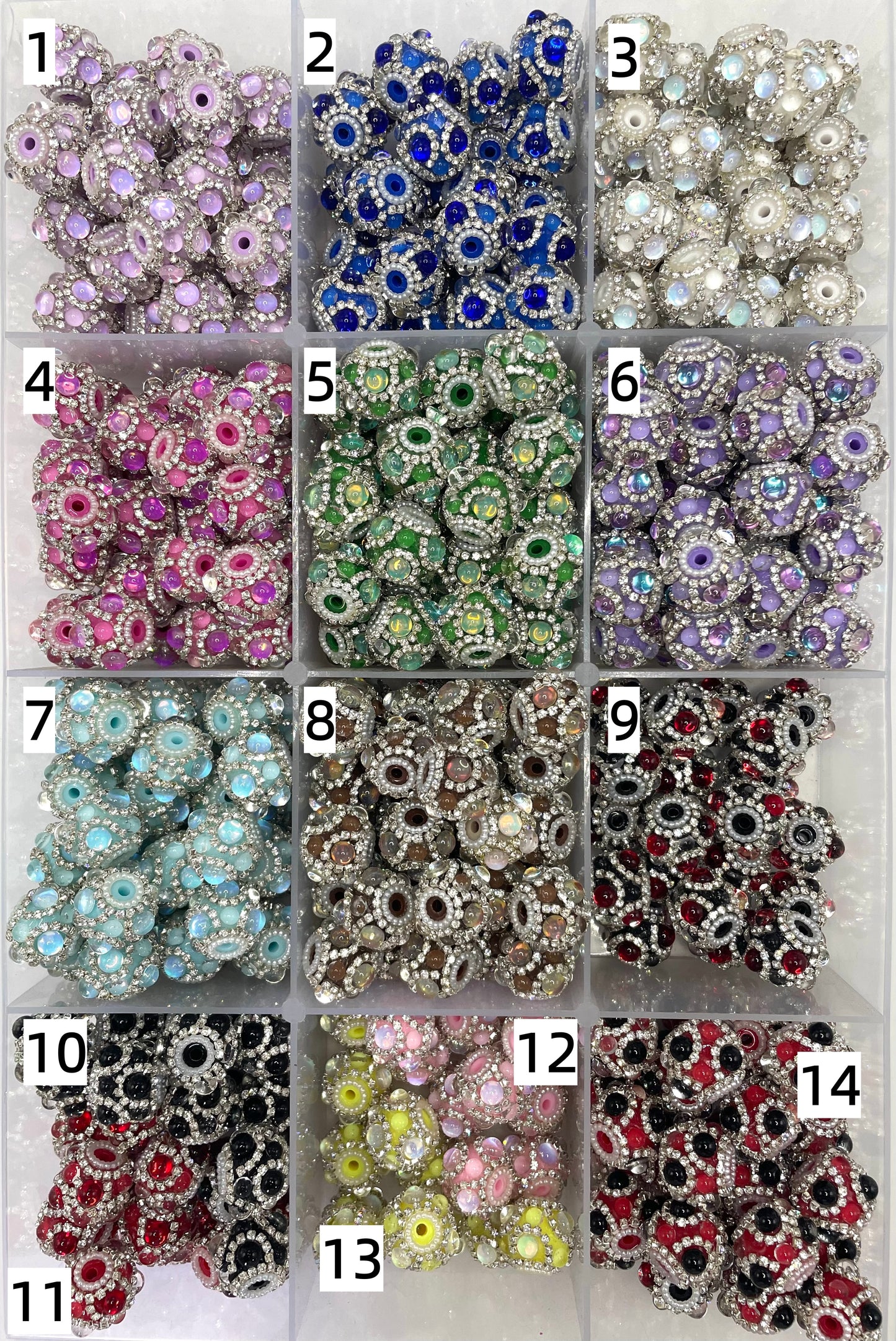 Fancy Beads Bubble beads Rhinestone Chain Pearl gasket Spacers Random Mix 18mm