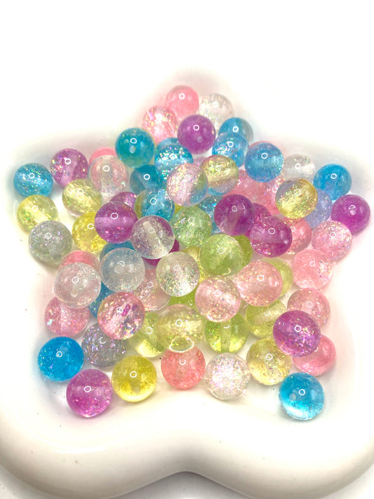 diy beaded beadable acrylic glitter beads 16mm inside ornament confetti looking