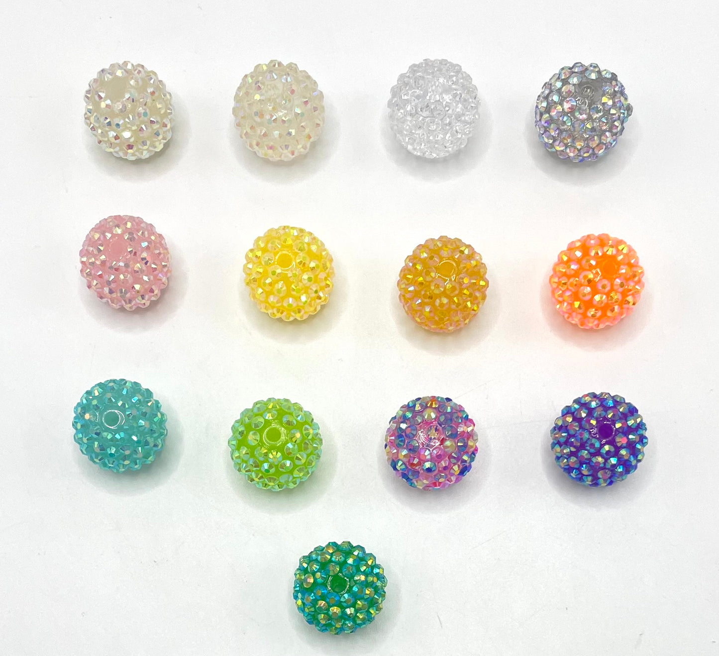 Rhinestone Disco ball beads ,mixed color sparkly clay beads for jewelry making diy bracelet 20mm