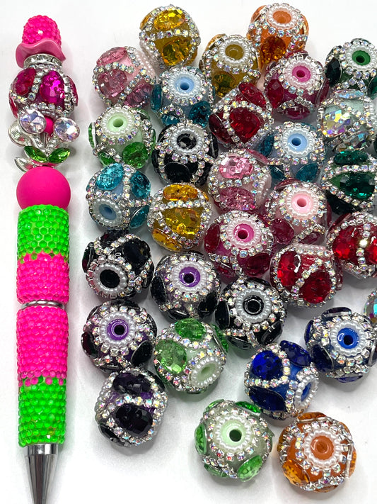 Fancy Beads Rhinestone Chain Pearl Skull head Rhinestone Halloween Series Beads Random Mix