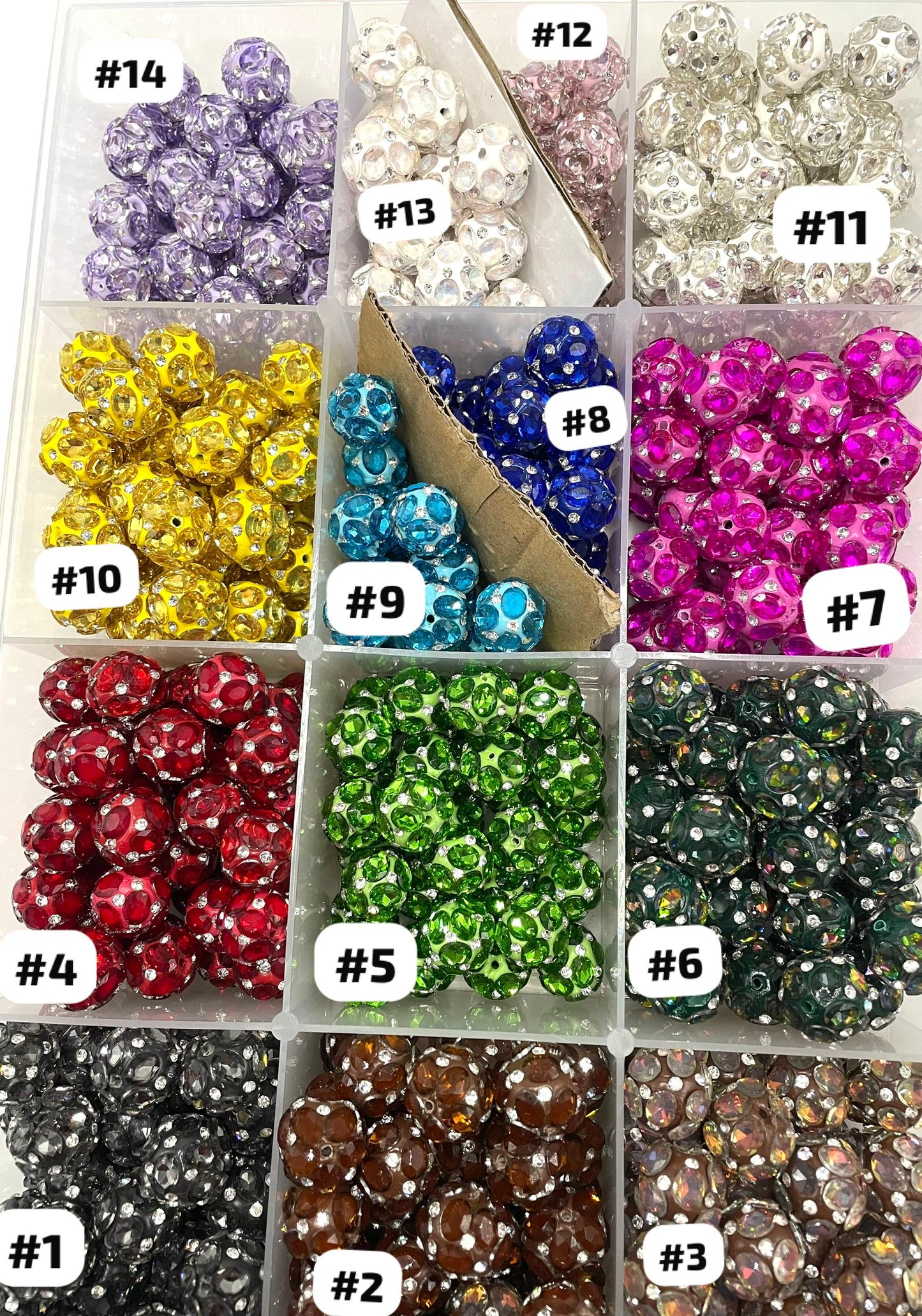 diy fancy clay beads with colored crystal rhinestone color for Christmas festival celebration