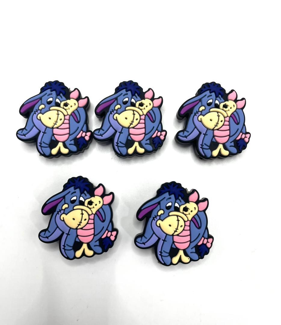 DIY beaded beadable silicon beads focal with vertical hole Winnie ,strawberry girl HK Mk