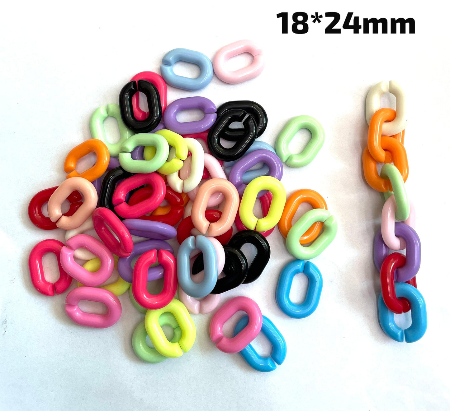 plastic open ring acrylic link chain for bags for phones