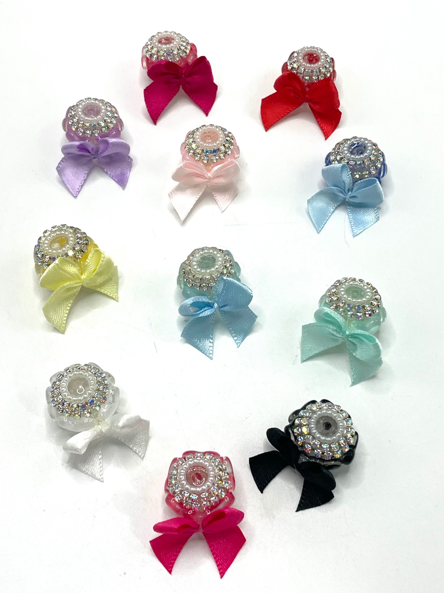 Acrylic beads Love-themed bowknot  textile bow acrylic beaded necklace Random Mix （xiao）