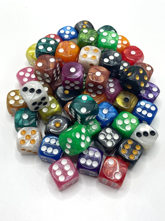 Acrylic Screen Dice Colored flowstone acrylic beads glitter 16mm (Without holes Do not wear a pen.)