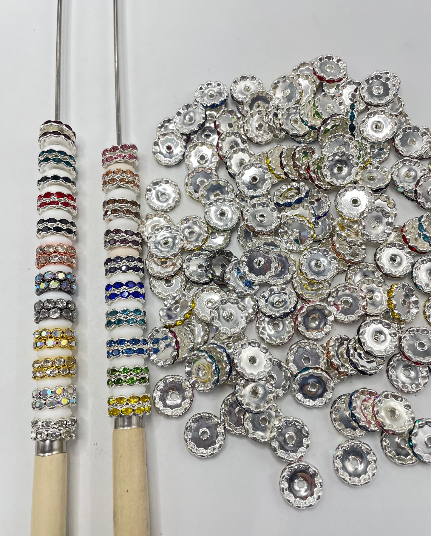 Beaded beadable wavy wave metal metallic spacer 15mm  Spacers With Rhinestone,Random Mix,15mm