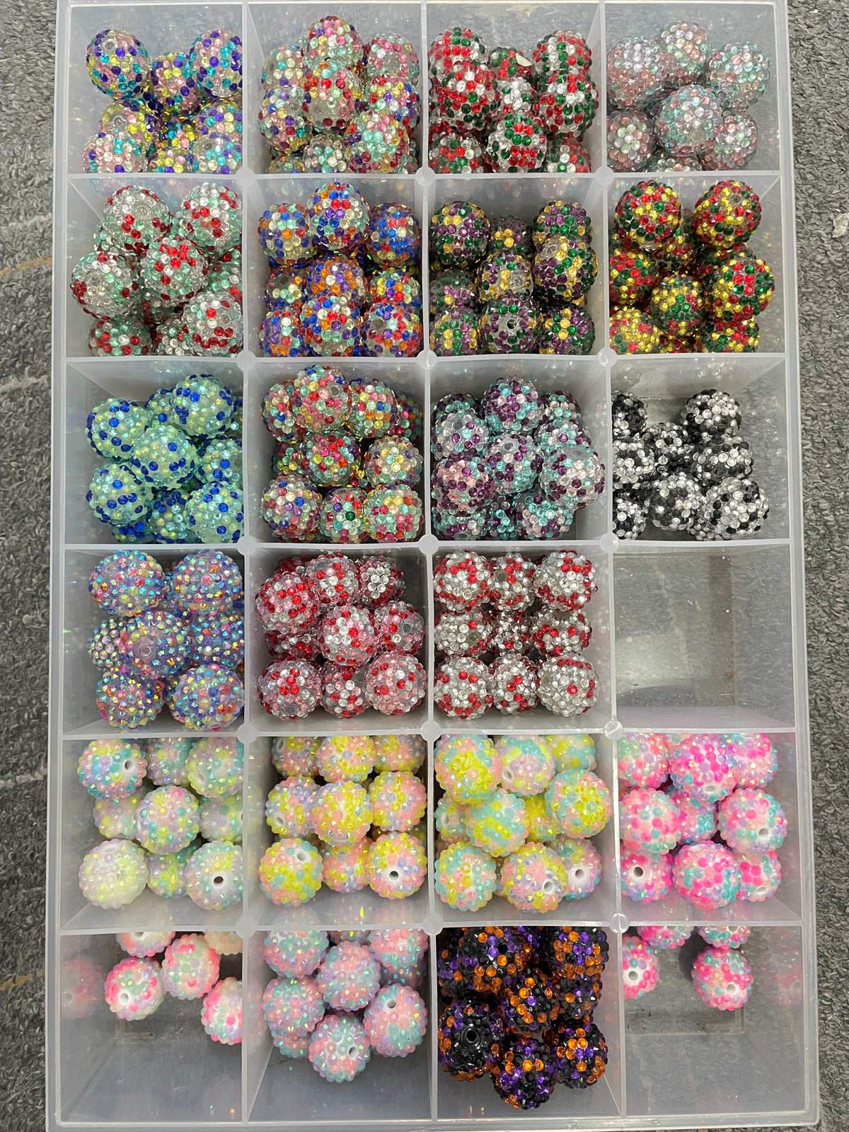 Chroma Multicolor Rhinestone Bead,Random Mix,20mm