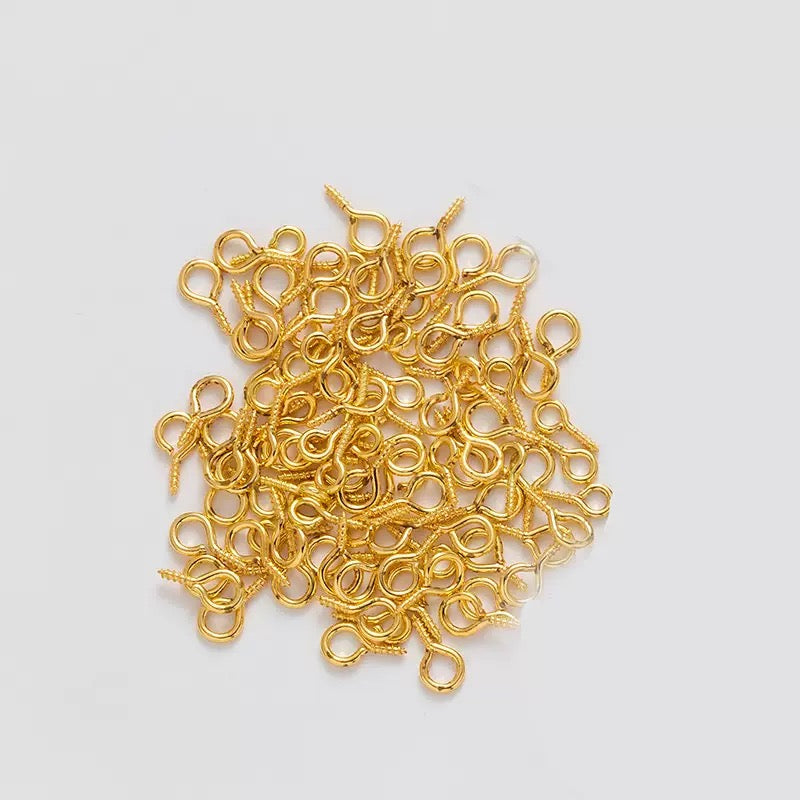 diy sheep eye stud screw 9-shaped sheep horn pendant hook diy jewelry phone charm chain accessories