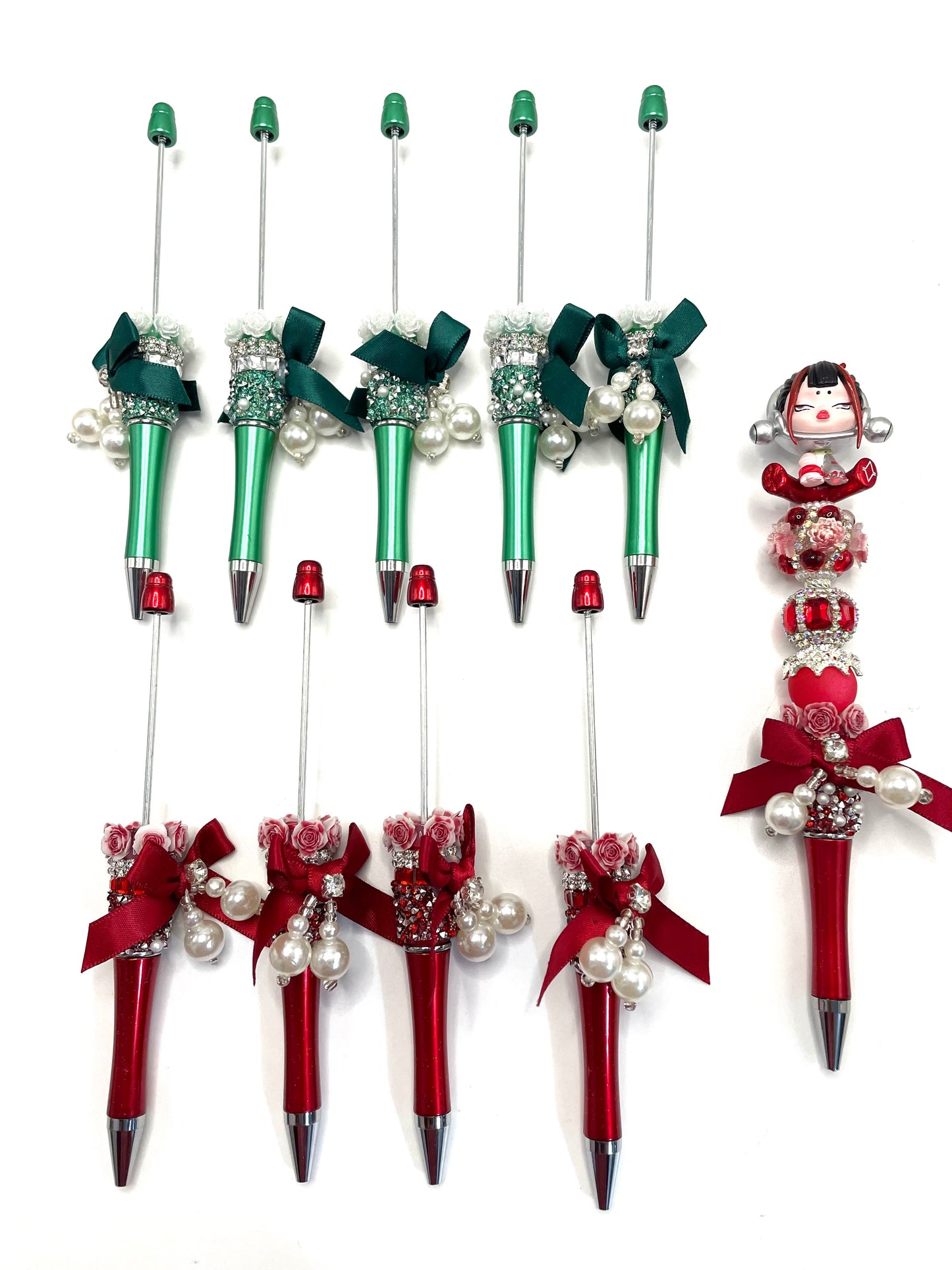 Beadable pen bow pen bow with pearl pen for Christmas gift